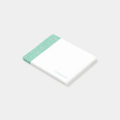 Türkises Pfingstrosenmuster Post-it Klebezettel (angewinkelt)