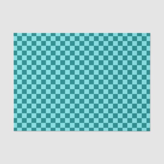 Türkises Schachbrettmuster Seidenpapier (Vorderseite)