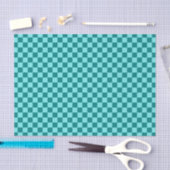 Türkises Schachbrettmuster Seidenpapier (Handwerk)