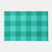 Türkises und Blaugrünes Gingham Karo Design  Fußmatte (Vorderseite)