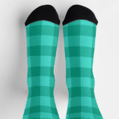 Türkises und Blaugrünes Gingham Karo Design  Socken (Oben)