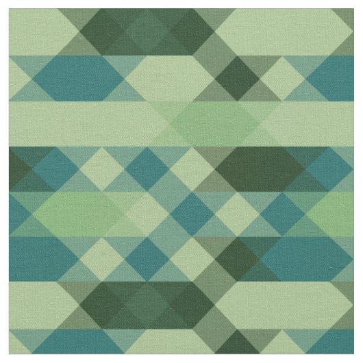 Türkises und grünes geometrisches Muster Stoff (Nahaufnahme)