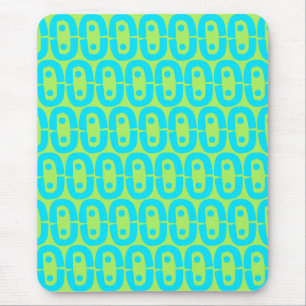 Türkises und Limettengrün geometrisches Muster Mousepad