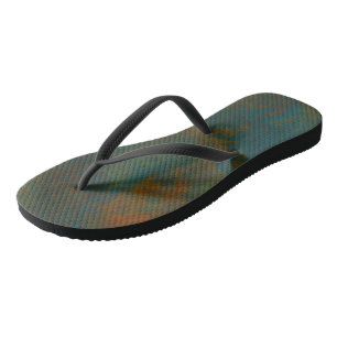 Türkises und rostfarbenes Abstraktum Badesandalen