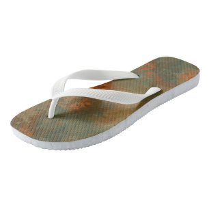 Türkises und rostfarbenes Abstraktum Badesandalen