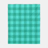 Türkises und Türkisblaues Gingham-Karo-Design Fleecedecke (Vorderseite)