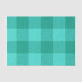 Türkises und Türkises Gingham Karo Design Seidenpapier (Vorderseite)