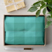 Türkises und Türkises Gingham Karo Design Seidenpapier (Geschenk)