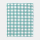 Türkises und weißes Gingham-Karomuster Fleecedecke (Vorderseite)