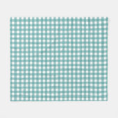 Türkises und weißes Gingham-Karomuster Fleecedecke (Vorderseite (Horizontal))