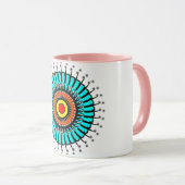 Türkises Zen-Mandala Tasse (VorderseiteRechts)