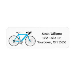 Türkisfahrrad auf weißem Etikett