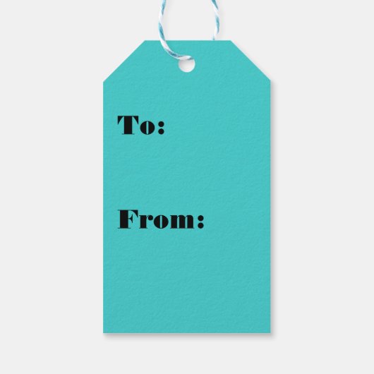 Türkisfarbe Geschenkanhänger (Rückseite)