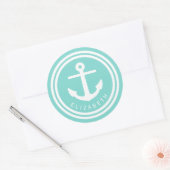 Türkisfarben Anchor Monogram Umschlag Aufkleber Ge (Umschlag)