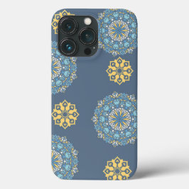 Türkisfarben Aquamarin Blau und Gelb Mandala Kunst Case-Mate iPhone Hülle