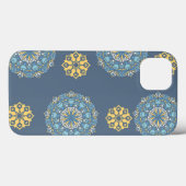 Türkisfarben Aquamarin Blau und Gelb Mandala Kunst Case-Mate iPhone Hülle (Rückseite (Horizontal))