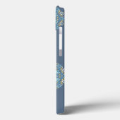 Türkisfarben Aquamarin Blau und Gelb Mandala Kunst Case-Mate iPhone Hülle (Rückseite / Links)