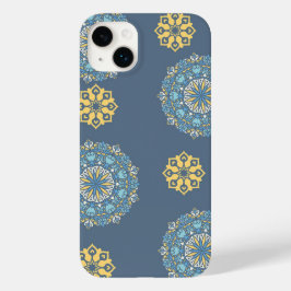 Türkisfarben Aquamarin Blau und Gelb Mandala Kunst Case-Mate iPhone 14 Plus Hülle