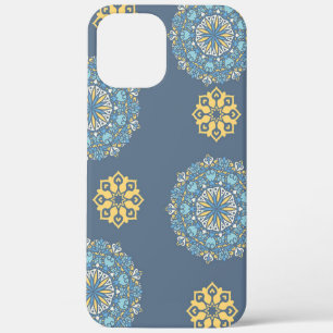 Türkisfarben Aquamarin Blau und Gelb Mandala Kunst Case-Mate iPhone Hülle