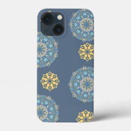 Türkisfarben Aquamarin Blau und Gelb Mandala Kunst Case-Mate iPhone Hülle