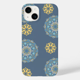 Türkisfarben Aquamarin Blau und Gelb Mandala Kunst Case-Mate iPhone 14 Hülle
