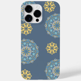Türkisfarben Aquamarin Blau und Gelb Mandala Kunst Case-Mate iPhone 14 Pro Max Hülle