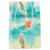 Türkisfarben Aquamarin und gelb Mittlere Geschenktüte (Vorderseite)