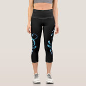 Türkisfarben Atmen Capri Leggings (Vorderseite)