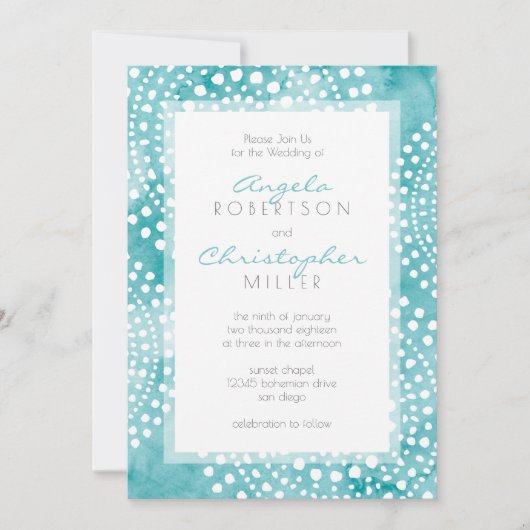 Türkisfarben Bali Boho Hochzeit Einladung (Vorderseite)