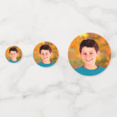 Türkisfarben Bar Mitzvah Foto Gold Fett Modern Konfetti (Vorderseiten)