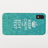 Türkisfarben Behalten Ruhe und Ihr Text festig Case-Mate iPhone Hülle (Rückseite (Horizontal))