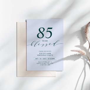 Türkisfarben & Blau   80 Jahre Geliebt 80. Geburts Einladung