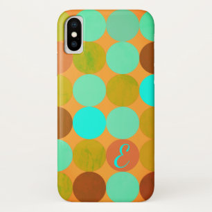 Türkisfarben Blau Grün und Orange Kreise Monogramm Case-Mate iPhone Hülle