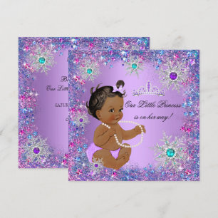Türkisfarben Blau Lila Rosa Prinzessin Baby Shower Einladung