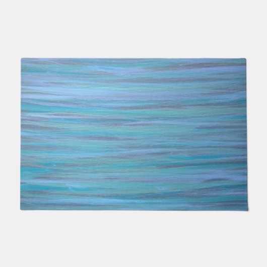 Türkisfarben | Blauer Aquamariner Wasserbrushhub Fußmatte (Vorderseite)