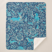 Türkisfarben & blaues Holzland-Muster Sherpadecke (Vorderseite)