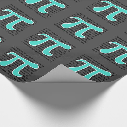 Türkisfarben, blaugrünes Pi-Symbol Geschenkpapier (Ecke)