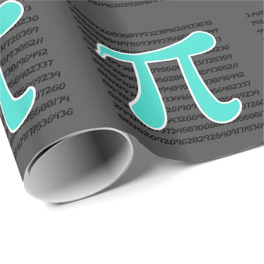Türkisfarben, blaugrünes Pi-Symbol Geschenkpapier (Rolleneckpunkt)