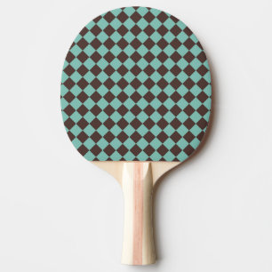 Türkisfarben Braun Karo Diamantmuster Tischtennis Schläger