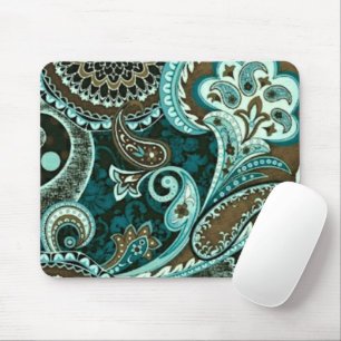 Türkisfarben Braun Vintage Paisley Mousepad