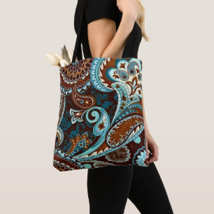 Türkisfarben Braun Vintage Paisley Tasche
