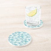 Türkisfarben des Korallenriffs passen sich im Hint Getränkeuntersetzer (Seite)