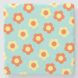 Türkisfarben Dicke Y2K-Wildblume Lebhafte Frühling Steinuntersetzer