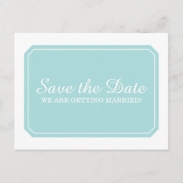 Türkisfarben Einfach elegant Save the Date Postkar Ankündigungspostkarte