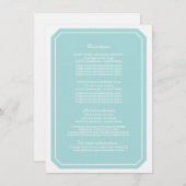 Türkisfarben Einfach elegante Informationskarte Begleitkarte (Vorne/Hinten)