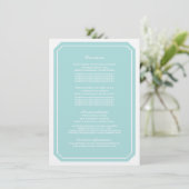 Türkisfarben Einfach elegante Informationskarte Begleitkarte (Stehend Vorderseite)