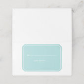 Türkisfarben Einfach elegante Platzkarten (Außenseite Aufgefaltet)