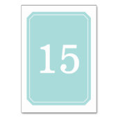 Türkisfarben Einfach elegante Tischkarte Tischnummer (Rückseite)