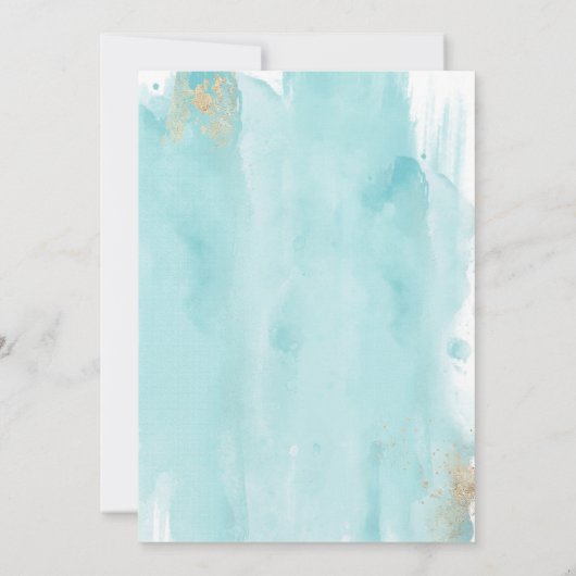 Türkisfarben Einladung (Rückseite)