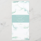 Türkisfarben, elegante Hochzeit Menükarte (Rückseite)